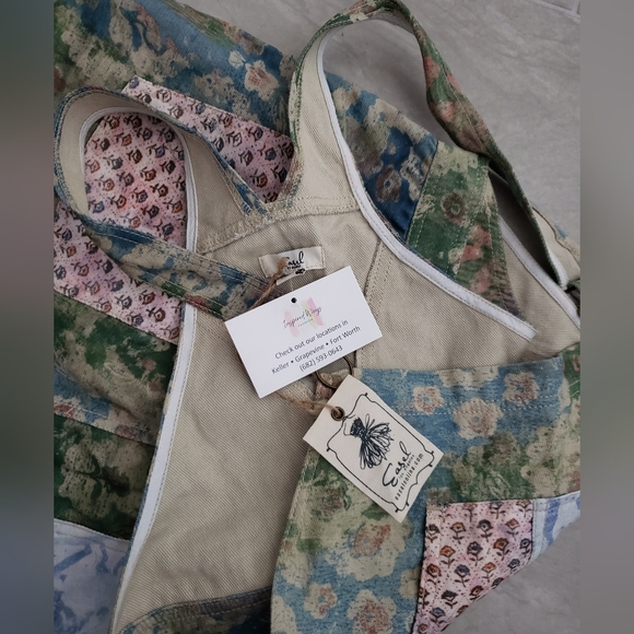 NWT Easel Laney Mae Overalls Watercolor Patchwork - Picture 6 of 11